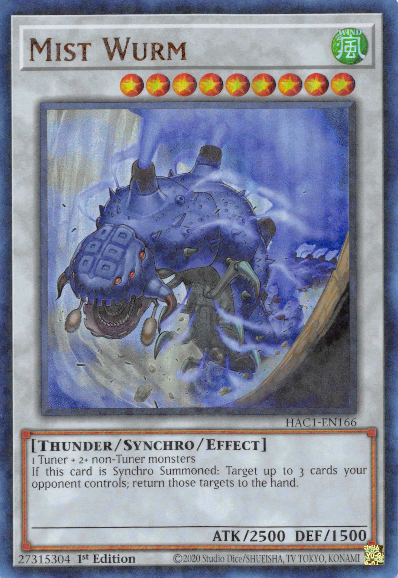 Mist Wurm (Duel Terminal) [HAC1-EN166] Parallel Rare | Good Games Adelaide SA