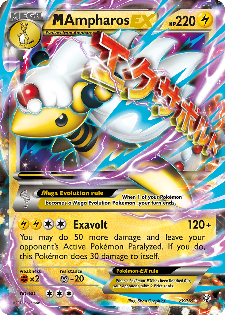 M Ampharos EX (28/98) [XY: Ancient Origins] | Good Games Adelaide SA