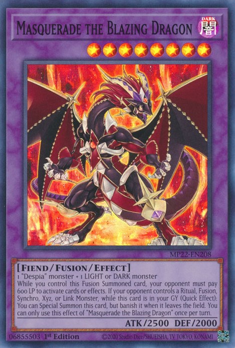 Masquerade the Blazing Dragon [MP22-EN208] Super Rare | Good Games Adelaide SA