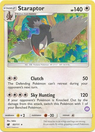 Staraptor (83/111) (Deck Exclusive #22) [Sun & Moon: Trainer Kit - Alolan Sandslash] | Good Games Adelaide SA