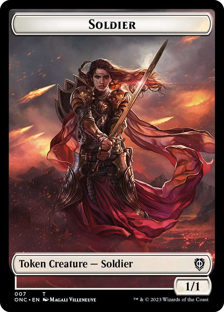 Soldier (007) // Angel Double-Sided Token [Phyrexia: All Will Be One Commander Tokens] | Good Games Adelaide SA