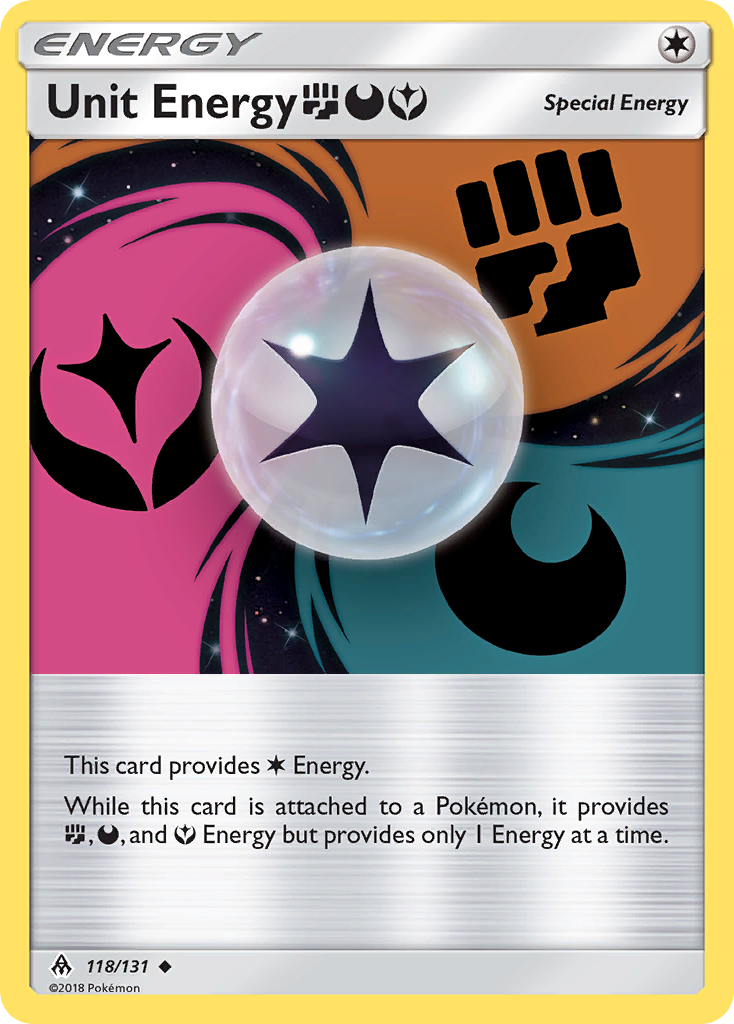 Unit Energy (118/131) (Fighting, Darkness, Fairy) [Sun & Moon: Forbidden Light] | Good Games Adelaide SA