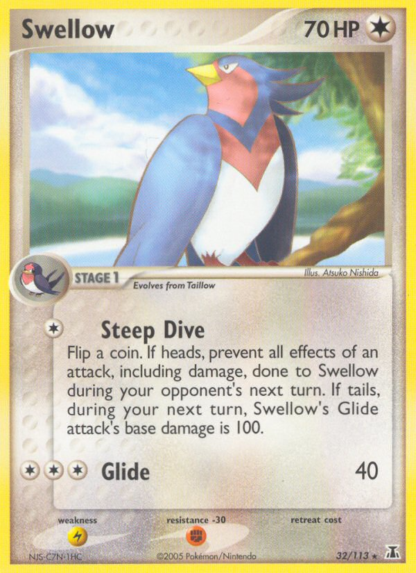 Swellow (32/113) [EX: Delta Species] | Good Games Adelaide SA