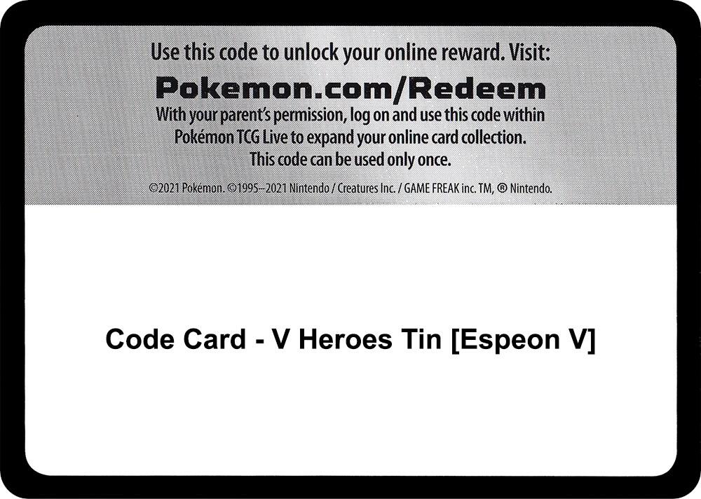 Code Card V Heroes Tin Espeon V  (Miscellaneous Cards & Products)  | Good Games Adelaide SA