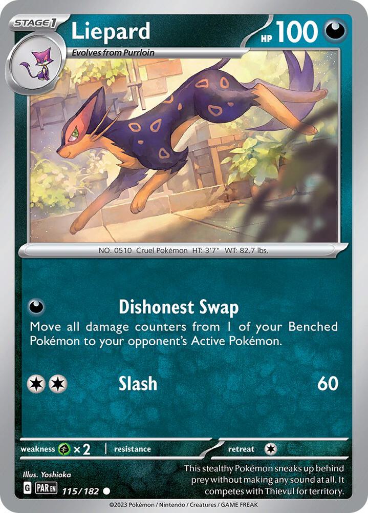 Liepard 115/182 (SV04: Paradox Rift)  - Reverse Holofoil | Good Games Adelaide SA