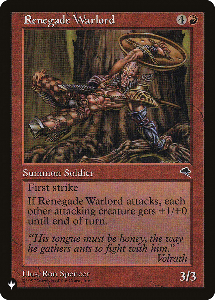 Renegade Warlord [The List Reprints] | Good Games Adelaide SA