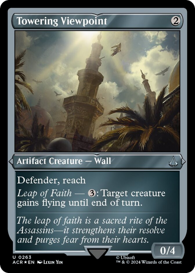Towering Viewpoint (Foil Etched) [Assassin's Creed] | Good Games Adelaide SA