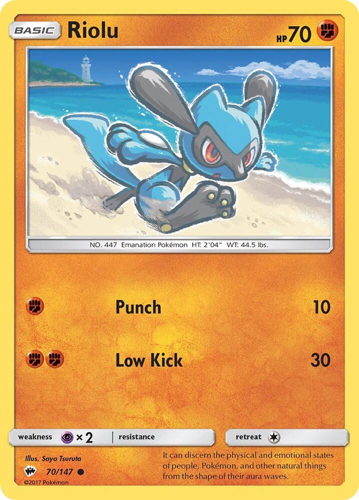 Riolu 70/147 (SM - Burning Shadows)  | Good Games Adelaide SA