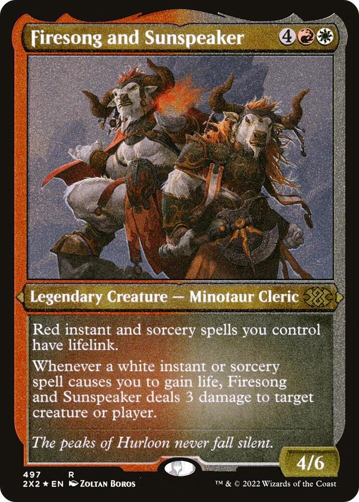Firesong and Sunspeaker Foil Etched 497 (Double Masters 2022)  - Foil | Good Games Adelaide SA