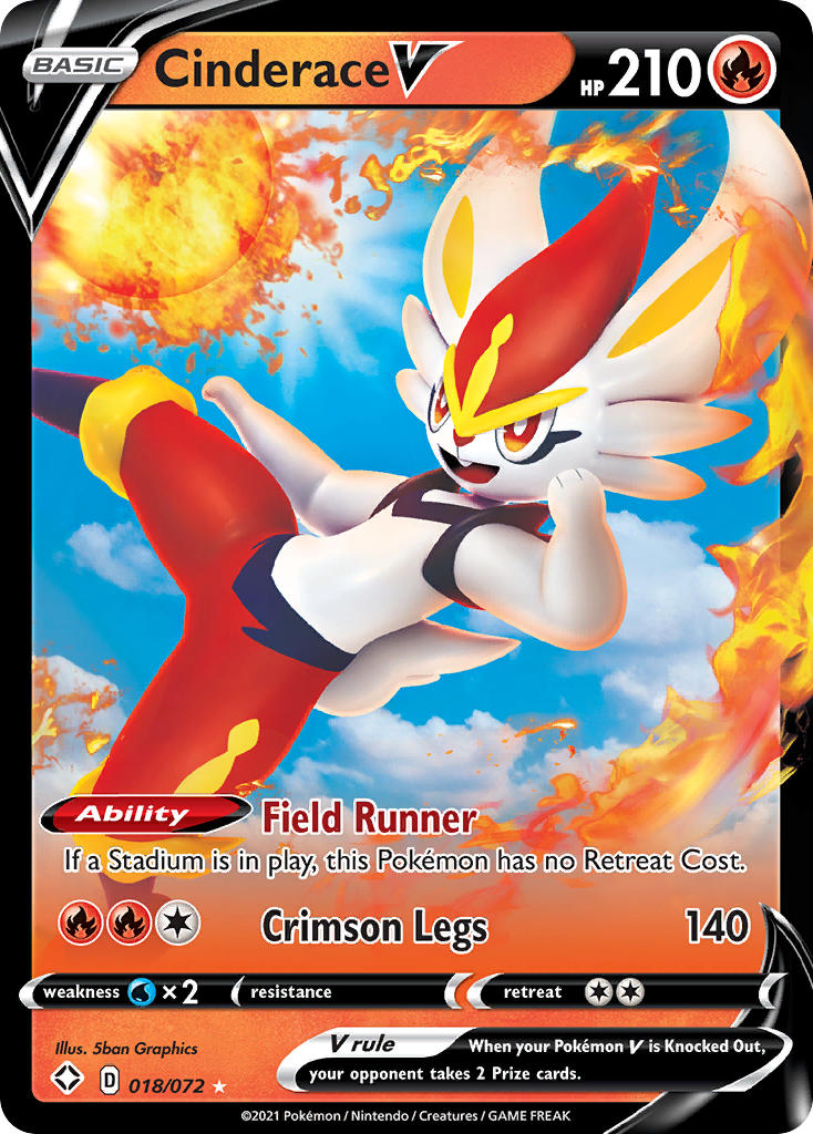 Cinderace V (018/072) [Sword & Shield: Shining Fates] | Good Games Adelaide SA