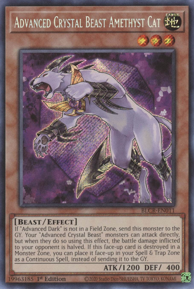 Advanced Crystal Beast Amethyst Cat [BLCR-EN011] Secret Rare | Good Games Adelaide SA