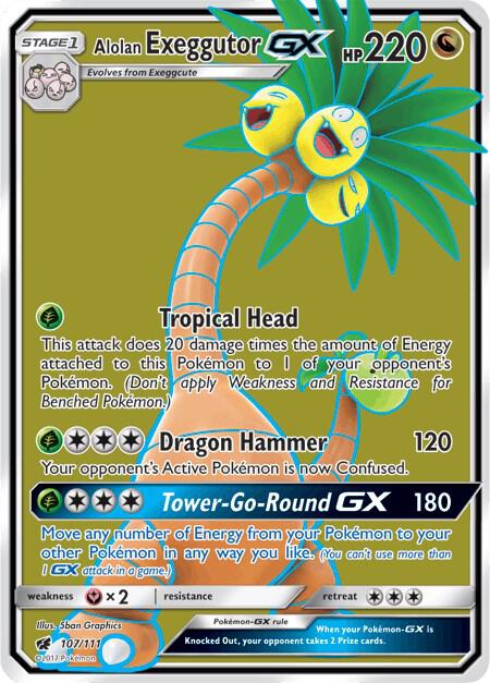 Alolan Exeggutor GX Full Art 107/111 (SM - Crimson Invasion)  - Holofoil | Good Games Adelaide SA