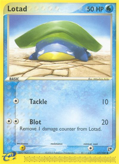 Lotad (67/100) [EX: Sandstorm] | Good Games Adelaide SA