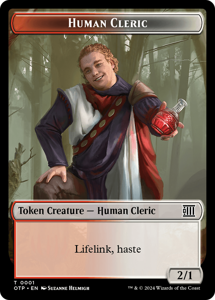 Human Cleric // Plot Double-Sided Token [Outlaws of Thunder Junction: Breaking News Tokens] | Good Games Adelaide SA