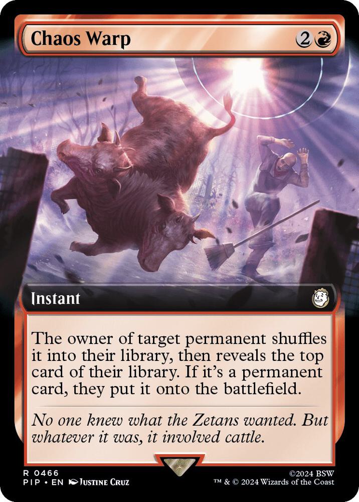 Chaos Warp Extended Art 466 (Universes Beyond: Fallout)  - Foil | Good Games Adelaide SA