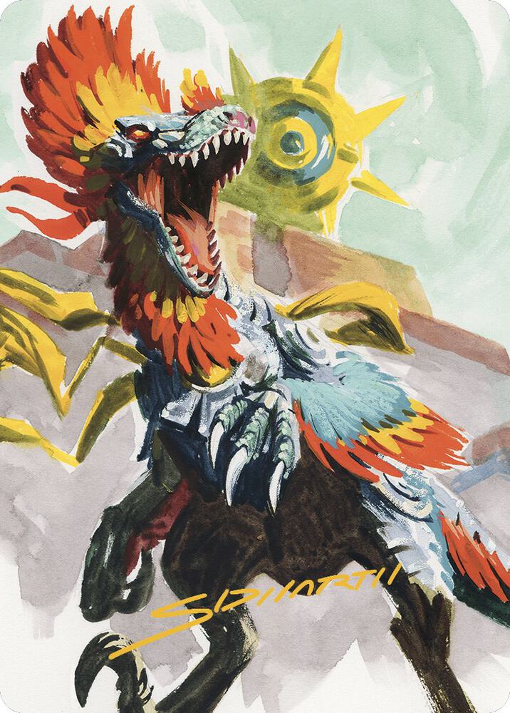 Pantlaza Sun Favored Art Card Gold Stamped Signature 75 (Art Series: The Lost Caverns of Ixalan)  | Good Games Adelaide SA