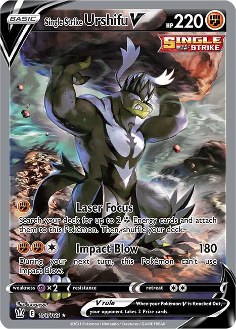 Single Strike Urshifu V Alternate Full Art 151/163 (SWSH05: Battle Styles)  - Holofoil | Good Games Adelaide SA
