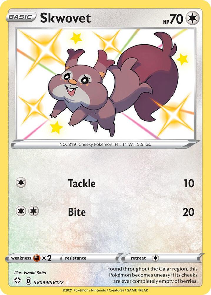 Skwovet SV099/SV122 (Shining Fates: Shiny Vault)  - Holofoil | Good Games Adelaide SA