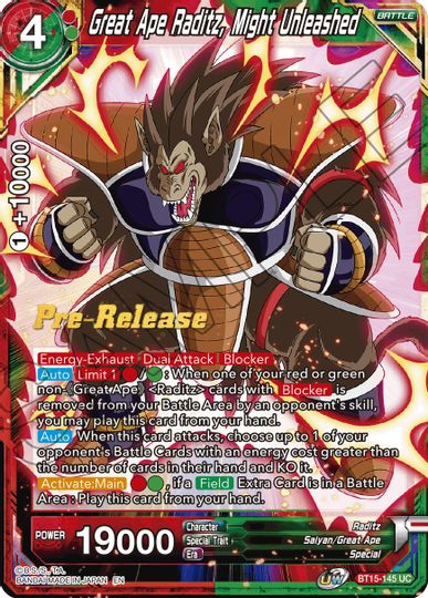Great Ape Raditz, Might Unleashed (BT15-145) [Saiyan Showdown Prerelease Promos] | Good Games Adelaide SA