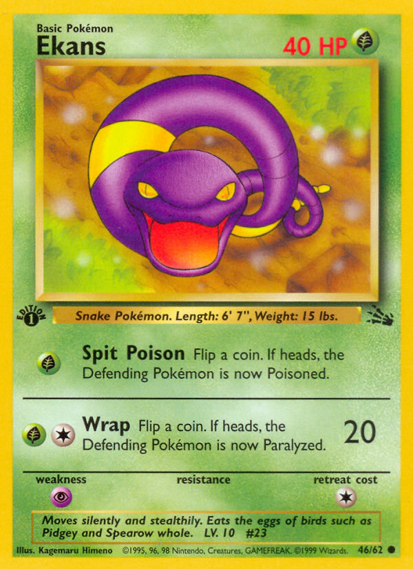 Ekans (46/62) [Fossil 1st Edition] | Good Games Adelaide SA