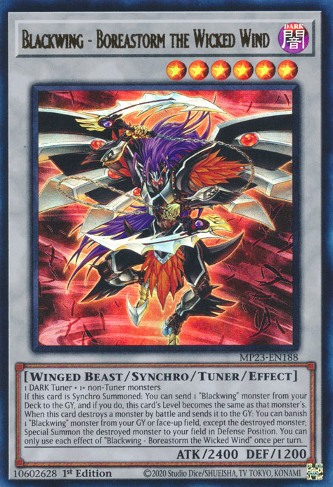 Blackwing - Boreastorm the Wicked Wind [MP23-EN188] Ultra Rare | Good Games Adelaide SA