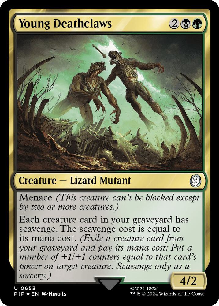 Young Deathclaws 653 (Universes Beyond: Fallout)  - Foil | Good Games Adelaide SA