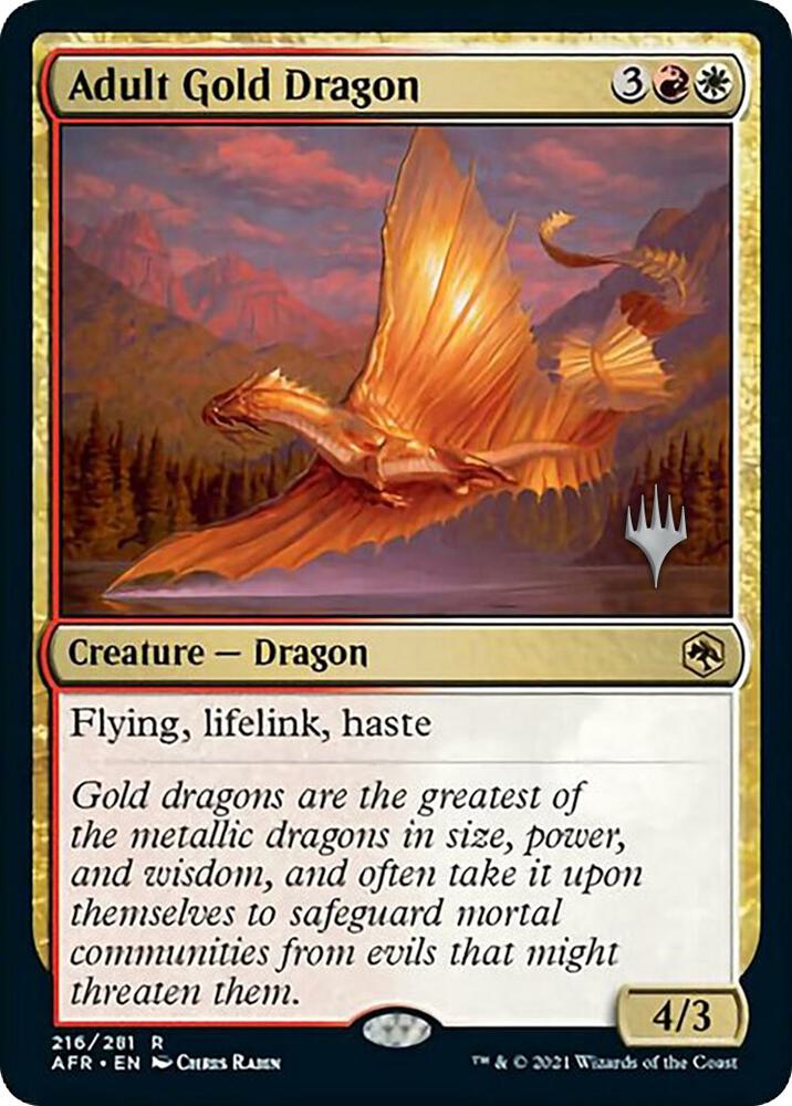 Adult Gold Dragon 216 (Promo Pack: Adventures in the Forgotten Realms)  - Foil | Good Games Adelaide SA