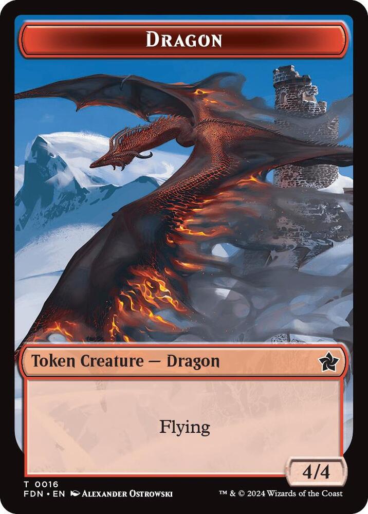Dragon 0016 Dragon 0017 Doubled Sided Token 16 // 17 (Foundations)  | Good Games Adelaide SA