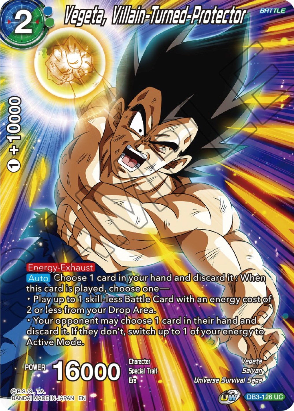 Vegeta, Villain-Turned-Protector (DB3-126) [Theme Selection: History of Vegeta] | Good Games Adelaide SA