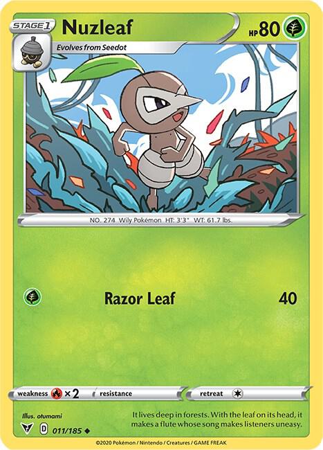 Nuzleaf 011/185 (SWSH04: Vivid Voltage)  | Good Games Adelaide SA