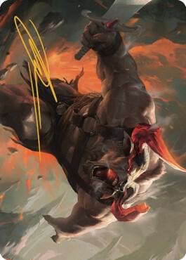 Furious Bellow Art Card Gold Stamped Signature 31 (Art Series: Dominaria United)  | Good Games Adelaide SA