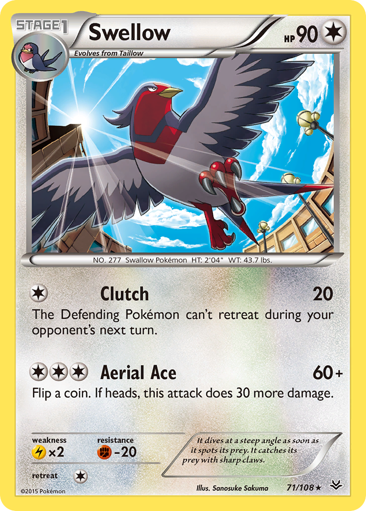 Swellow (71/108) [XY: Roaring Skies] | Good Games Adelaide SA