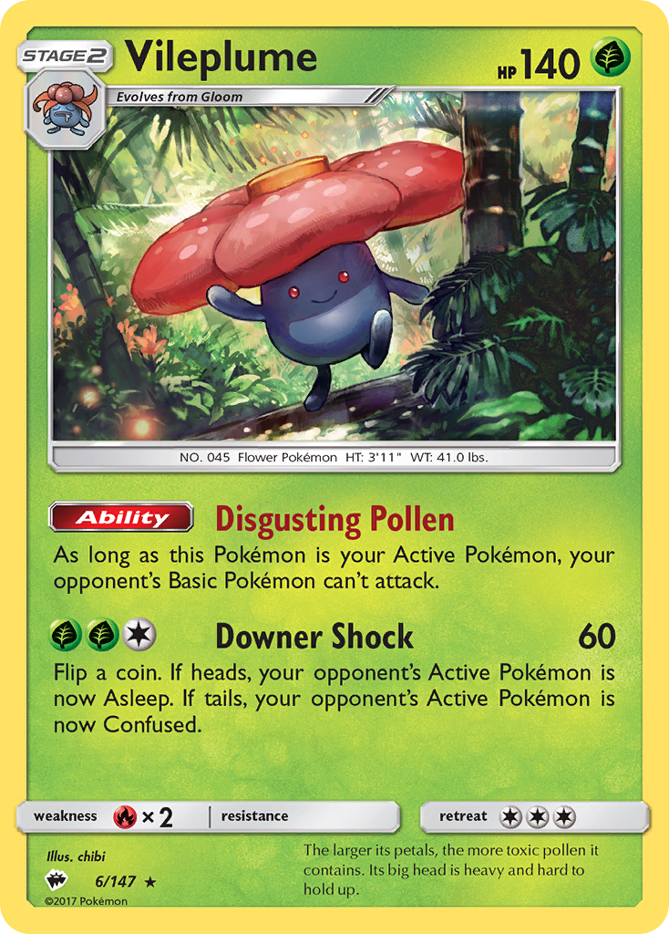 Vileplume (6/147) [Sun & Moon: Burning Shadows] | Good Games Adelaide SA