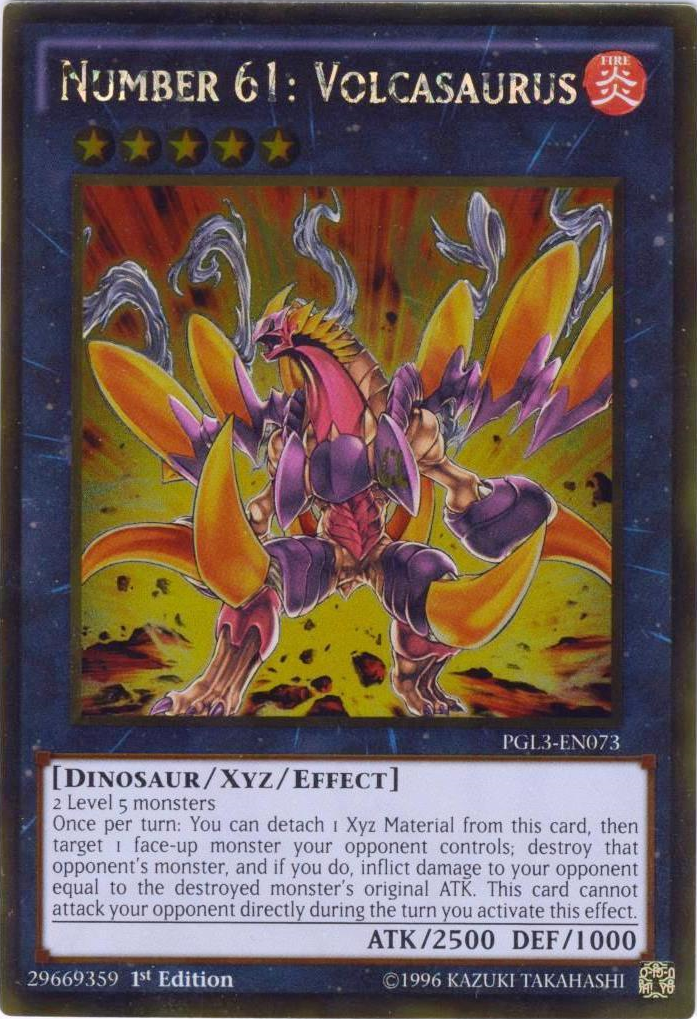 Number 61: Volcasaurus [PGL3-EN073] Gold Rare | Good Games Adelaide SA
