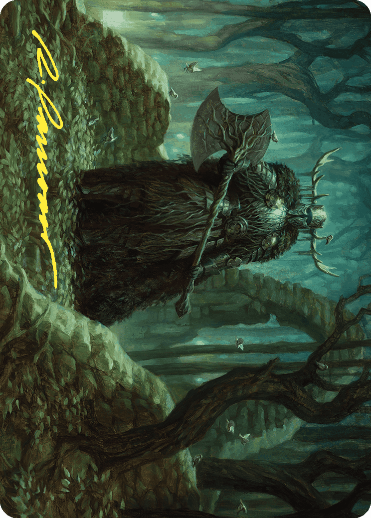 Mosswood Dreadknight Art Card (Gold-Stamped Signature) [Wilds of Eldraine Art Series] | Good Games Adelaide SA
