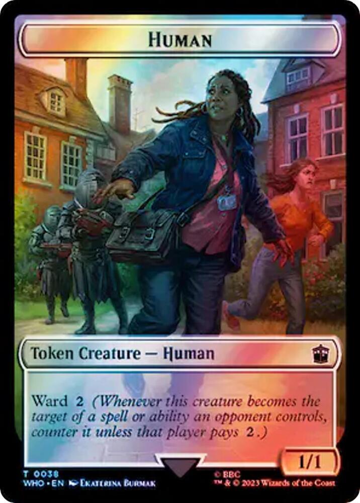 Human 0038 Clue 0055 Double Sided Token Surge Foil 38 // 55 (Universes Beyond: Doctor Who)  - Foil | Good Games Adelaide SA