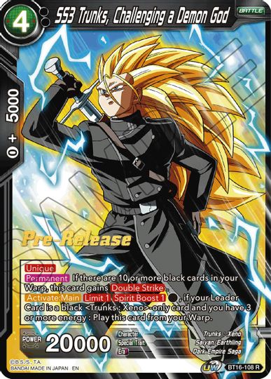 SS3 Trunks, Challenging a Demon God (BT16-108) [Realm of the Gods Prerelease Promos] | Good Games Adelaide SA