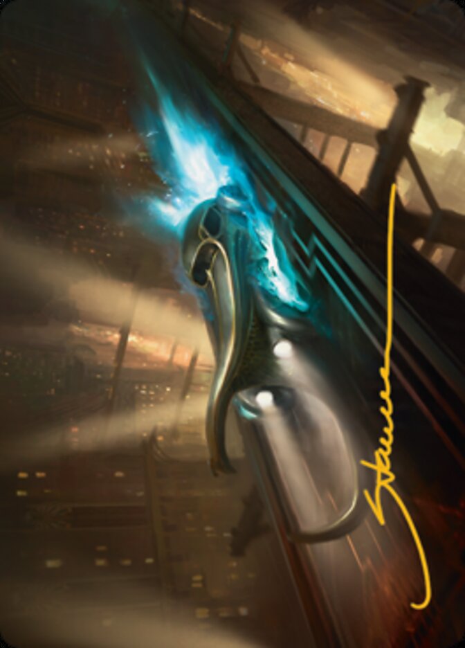 Run Out of Town Art Card (Gold-Stamped Signature) [Streets of New Capenna Art Series] | Good Games Adelaide SA