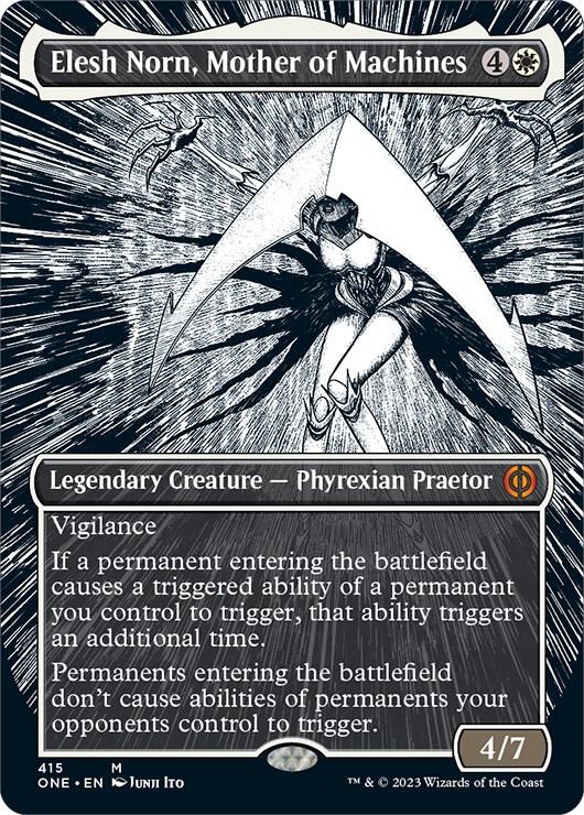 Elesh Norn, Mother of Machines 415 (Phyrexia: All Will Be One)  - Borderless | Good Games Adelaide SA