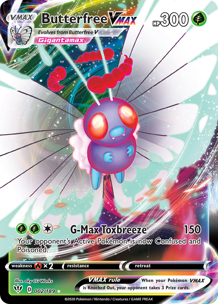 Butterfree VMAX (002/189) [Sword & Shield: Darkness Ablaze] | Good Games Adelaide SA