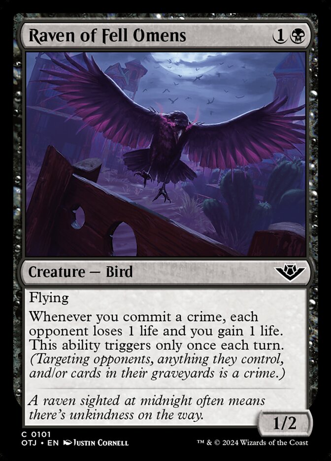 Raven of Fell Omens 101 (Outlaws of Thunder Junction)  | Good Games Adelaide SA