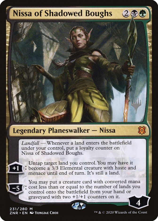 Nissa of Shadowed Boughs (Promo Pack) [Zendikar Rising Promos] | Good Games Adelaide SA