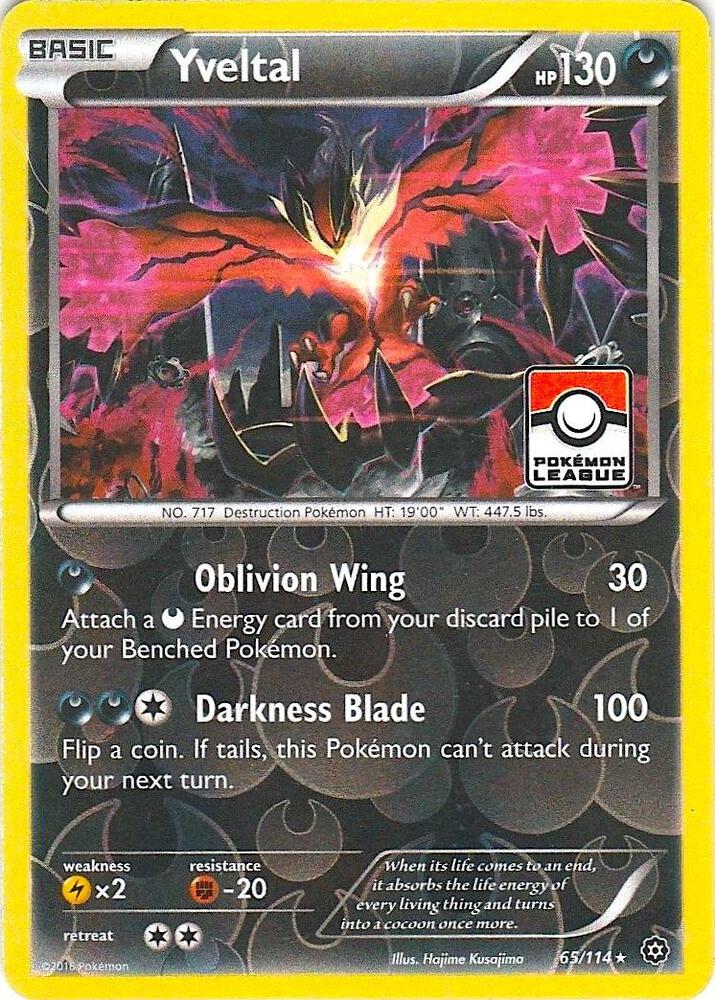 Yveltal 65 114 Pokemon League 065/114 (League & Championship Cards)  - Reverse Holofoil | Good Games Adelaide SA