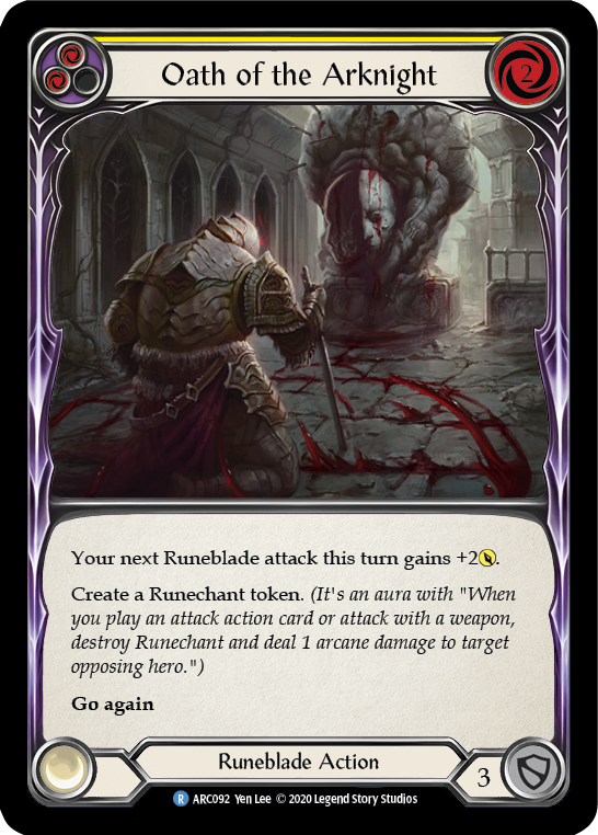 Oath of the Arknight (Yellow) [U-ARC092] Unlimited Rainbow Foil | Good Games Adelaide SA