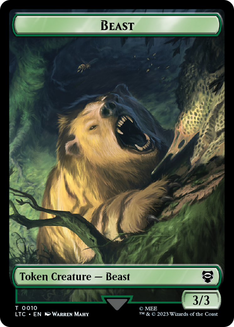 Beast // Treefolk Double Sided Token [The Lord of the Rings: Tales of Middle-Earth Commander Tokens] | Good Games Adelaide SA