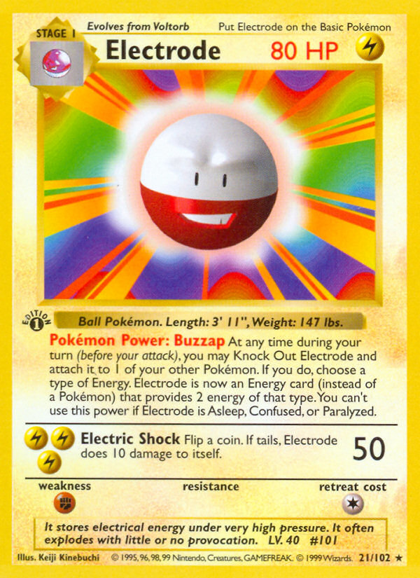 Electrode (21/102) (Shadowless) [Base Set 1st Edition] | Good Games Adelaide SA