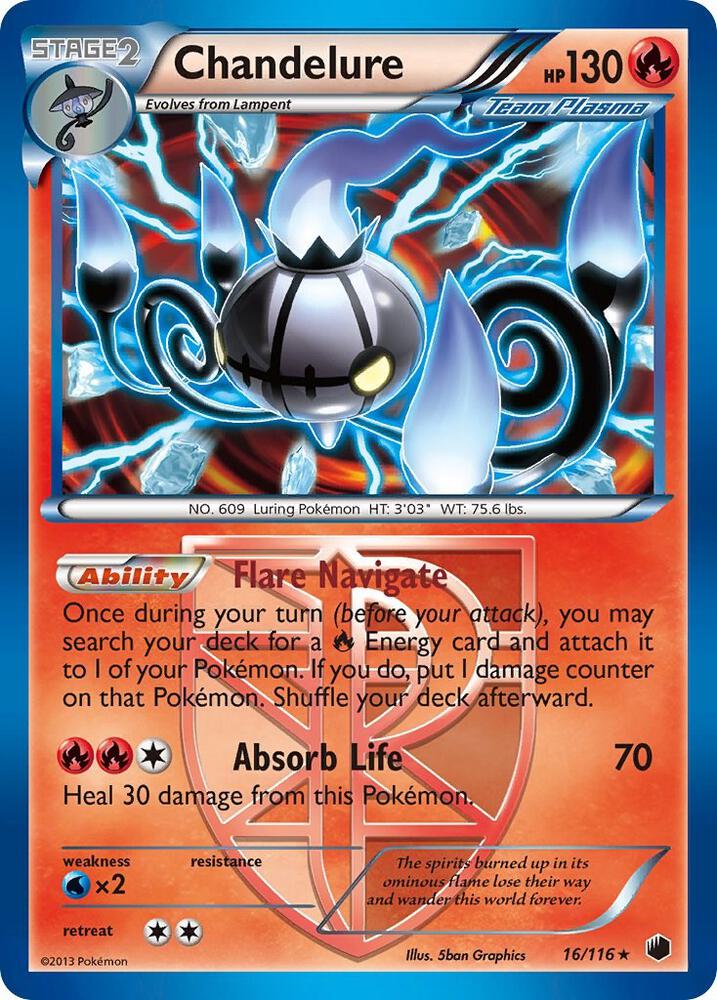 Chandelure Team Plasma 16/116 (Plasma Freeze)  - Holofoil | Good Games Adelaide SA