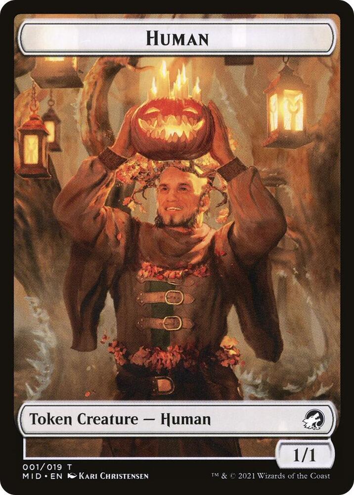 Human Insect Double Sided Token 1 // 9 (Innistrad: Midnight Hunt)  - Foil | Good Games Adelaide SA
