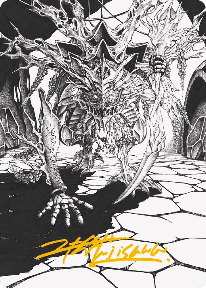 Thrun Breaker of Silence Art Card Gold Stamped Signature 76 (Art Series: Phyrexia: All Will Be One)  | Good Games Adelaide SA