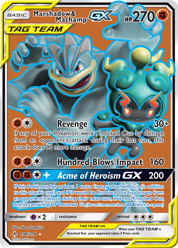 Marshadow & Machamp GX (198/214) [Sun & Moon: Unbroken Bonds] | Good Games Adelaide SA